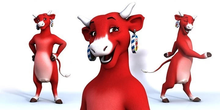 RED COW - LA VACHE QUI drawing