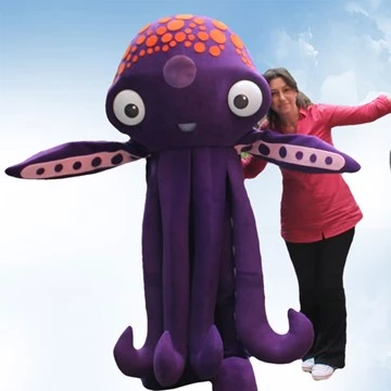 PURPLE OCTOPUS AND FISH 2