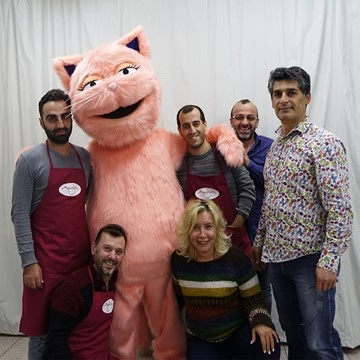 PINK CAT mascot